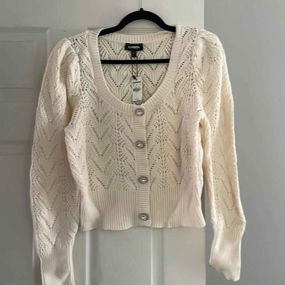 NWT express cropped cardigan size large - Picture 1 of 3